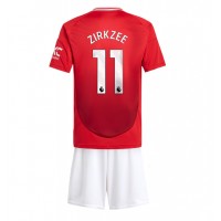 Manchester United Joshua Zirkzee #11 Heimtrikotsatz Kinder 2024-25 Kurzarm (+ Kurze Hosen)